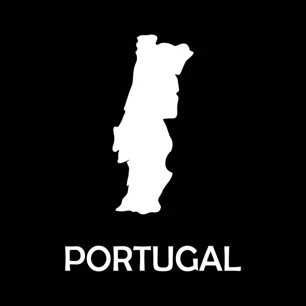Vector illustration of flags map Portugal vector illustration