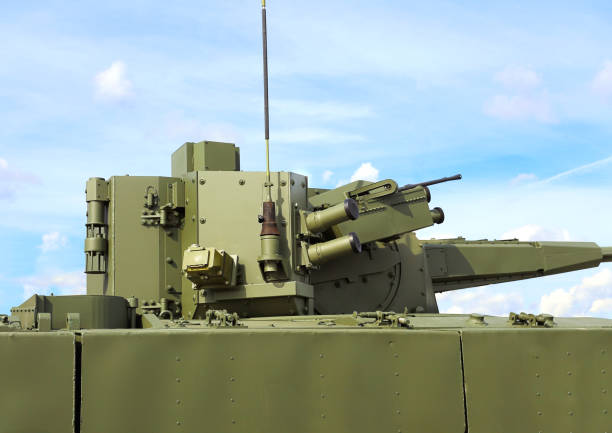 istock Automatic cannon and machine gun on the turret 1307830203