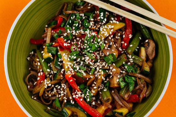 istock noodles with shrimps, mushrooms and fish 1307830680