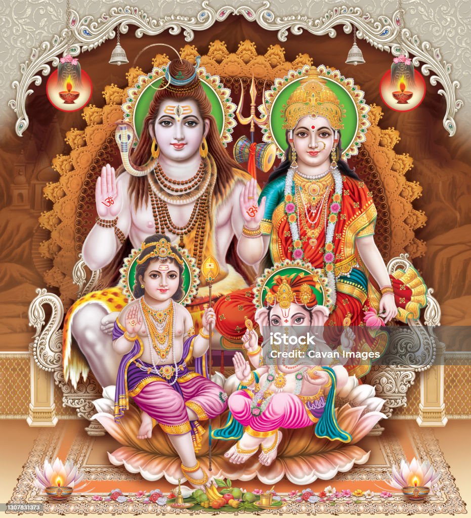 Browse High Resolution Stock Images Of Shiva Parvati Kartik Ganesh ...