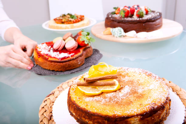 istock Different flavors of cheesecakes. Selective blur 1307838736