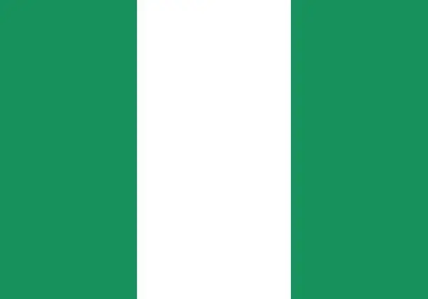 Vector illustration of Vector illustration of  flag of Nigeria emoticon