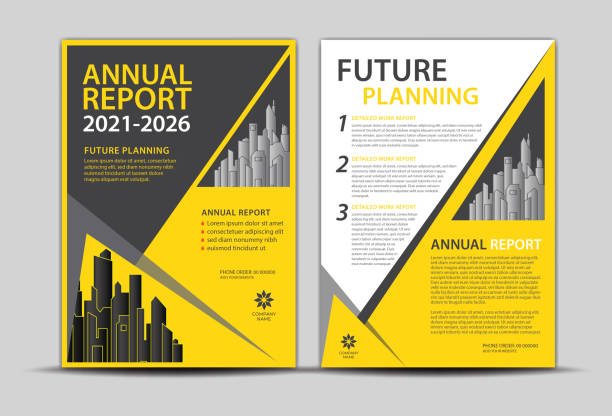istock Annual report Cover design, Brochure Flyer template, Business cover background, brochure layout, Cover template, modern creative design, Advertisement, Magazine ads, Yellow abstract background vector 1307847668