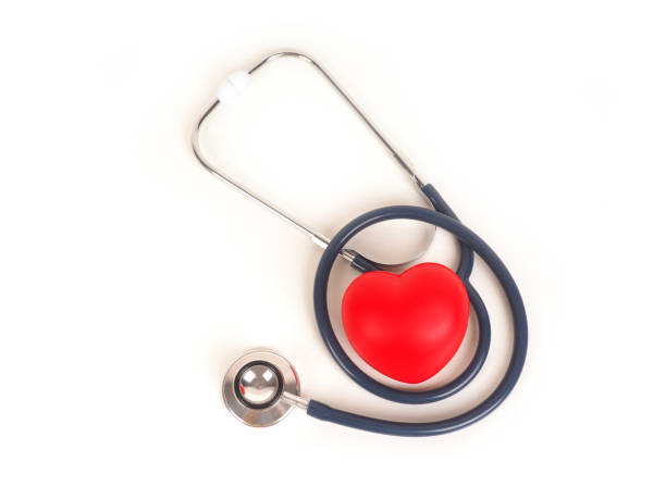 istock A heart with a stethoscope isolated on white background. 1307857010