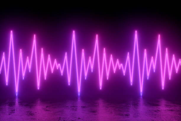 istock Sound Wave, Finance Chart, Neon Lightning, Black Background 1307860656