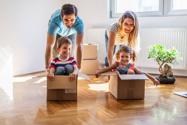 istock Family race into new home 1307874019