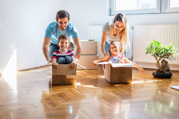istock Family race into new home 1307874078