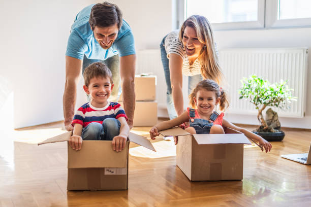 istock Family race into new home 1307874718