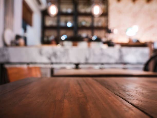 Table top Bar counter restaurant Cafe Blur background Table top Bar counter restaurant Cafe interior Blur background wine bar counter stock pictures, royalty-free photos & images