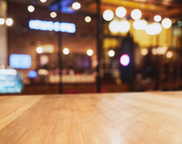 Table top Counter Blur Restaurant Interior lighting Blur background Table top Counter Blur Restaurant Interior lighting nightclub Blur background wine bar counter stock pictures, royalty-free photos & images