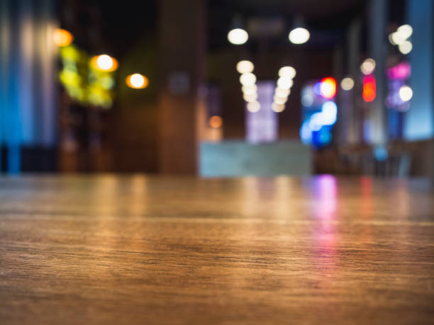 istock Table top counter Bar cafe restaurant Blur background 1307877169