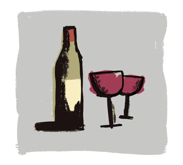 Vector illustration of Wine illustration