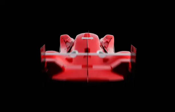 Speed. Fast generic race car for motorsports, lemans prototype isolated on black background.Motion blur. Car of my own design, legal to use.Photorealistic render.
