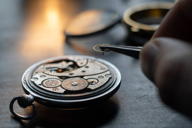 istock Mechanical watch repair process. Watchmaker 1307880846