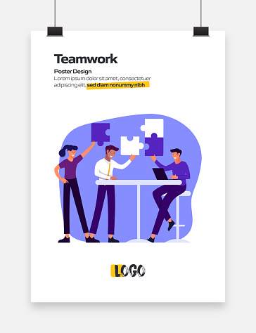 Beautiful Teamwork Design Teamwork Concept Flat Design Untuk Poster Sampul Dan Spanduk Ilustrasi ...