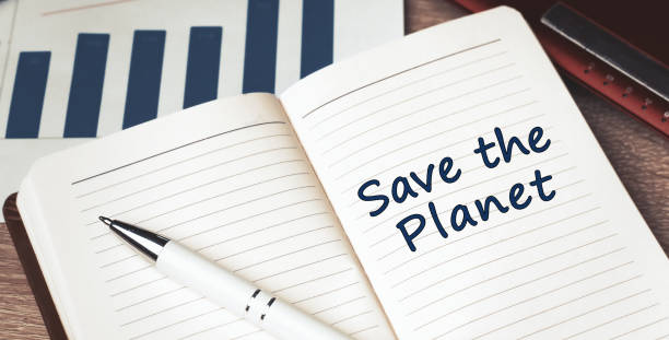 istock The words Save the Planet written on a white notebook 1307892500