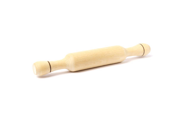 istock Wooden rolling pin isolated on white background 1307893190