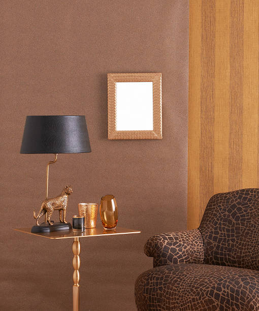 istock modern home interior corner concept table lampshade frame armchair sofa rug 1307894339