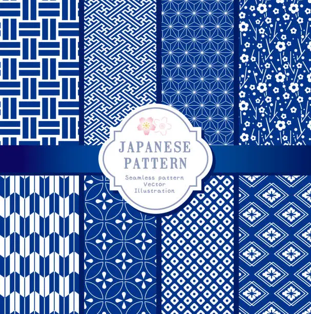 Vector illustration of seamless pattern,vector,Japanese seamless pattern collection, Decorative wallpaper.