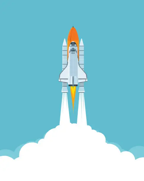 Vector illustration of Space Shuttle Launch