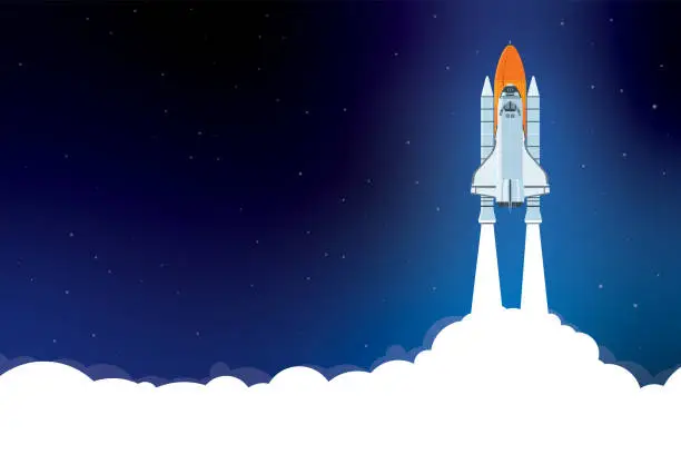 Vector illustration of Space Shuttle Launch