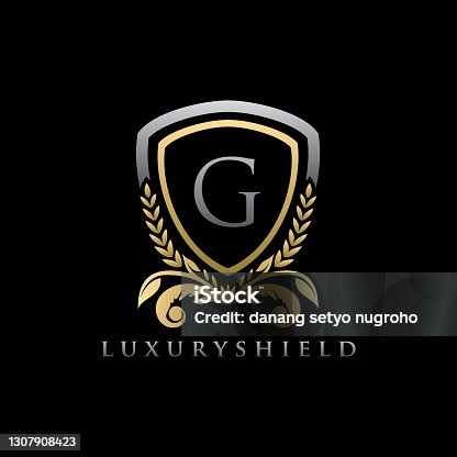 istock Luxury Gold Shield G Letter Badge Icon Design Vector. 1307908423