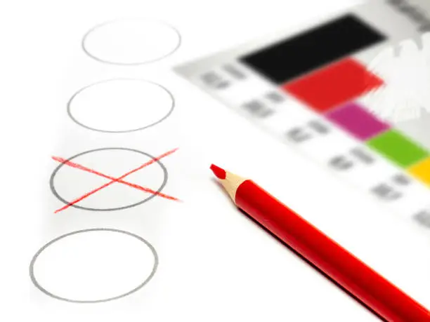 Photo of symbolic ballot paper for the Bundestag election in Germany