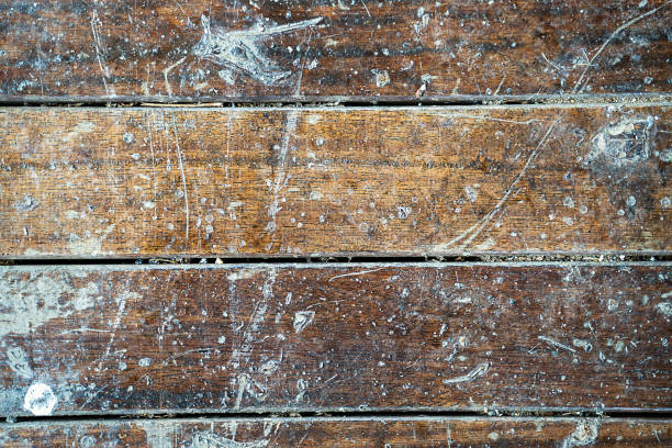 istock Vintage aged dark brown, wooden stripe backgrounds texture 1307912638