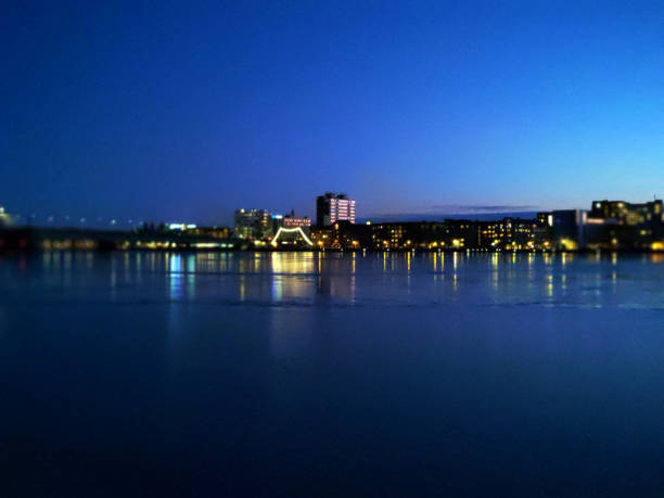 istock sunset over frozen water 1307914711