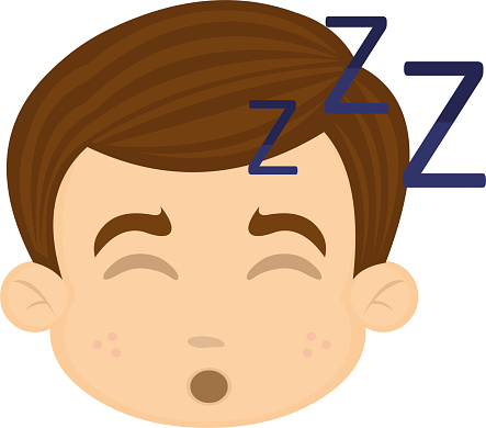 Vector Emoticon Illustration Cartoon Of A Boys Head With Tired Expression  And Its Eyes Closed And Yawning With Its Mouth Open Sleeping Stock  Illustration - Download Image Now - iStock