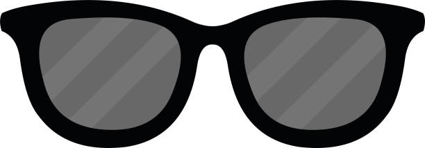 vektor-emoticon-illustration einer schwarzen sonnenbrille - human eye glass eyesight sunglasses stock-grafiken, -clipart, -cartoons und -symbole