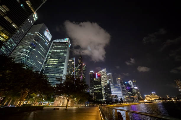 istock view of the night metropolis. lluminated skyscrapers 1307919601
