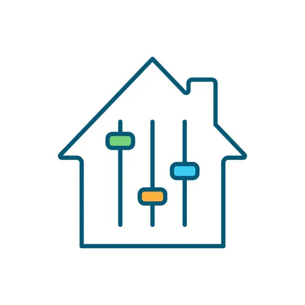 Vector illustration of Adjustable-rate mortgage RGB color icon