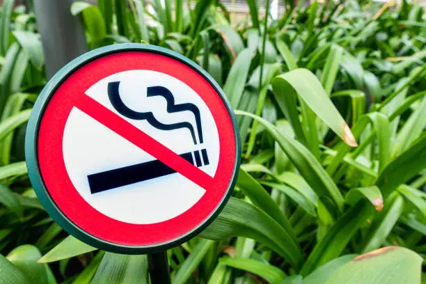 A photo of a sign that informs you of a non-smoking area