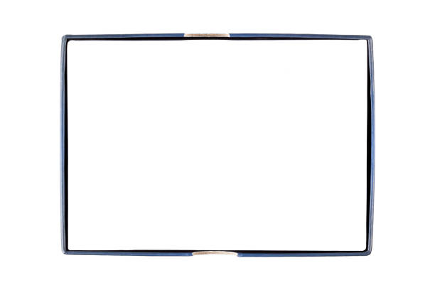 istock Simple small blank white sliding product box mockup template seen from below, bottom view, white area, copy space for text under. Object isolated on white, cut out, studio product shot from above 1307924539