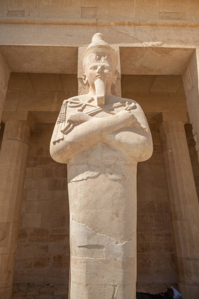 Statue of pharaoh at Hatshepsut temple Valley of the Kings, Luxor, Egypt queen hatshepsut stock pictures, royalty-free photos & images