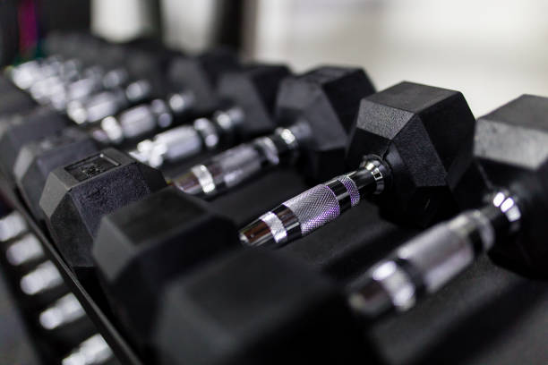 istock Dumbbells in gym 1307927972