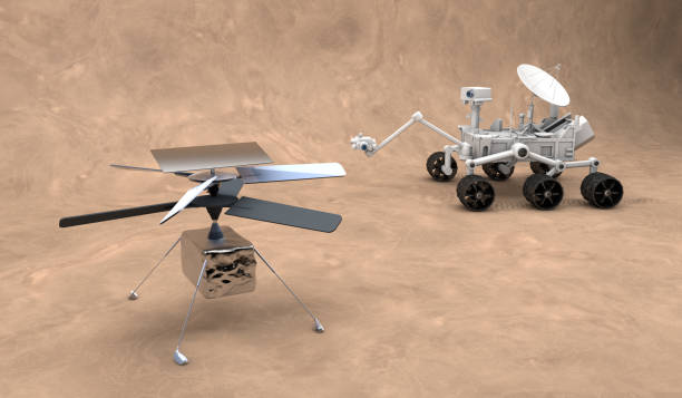 istock Mars Rover and New Mars Helicopter 1307930802
