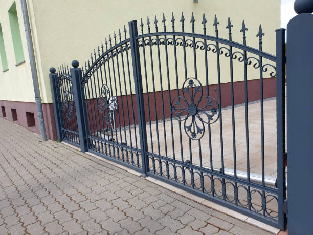 istock Garden gate made of iron in forging art 1307931850