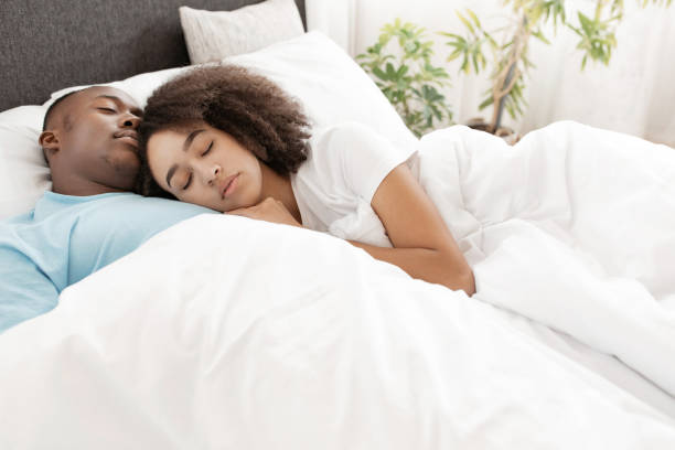 istock Rest together, relaxation in vacation and weekend in bed during covid-19 lockdown 1307933357
