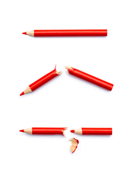 Problem and  solution number two red pencil,  over white background lead photos stock pictures, royalty-free photos & images