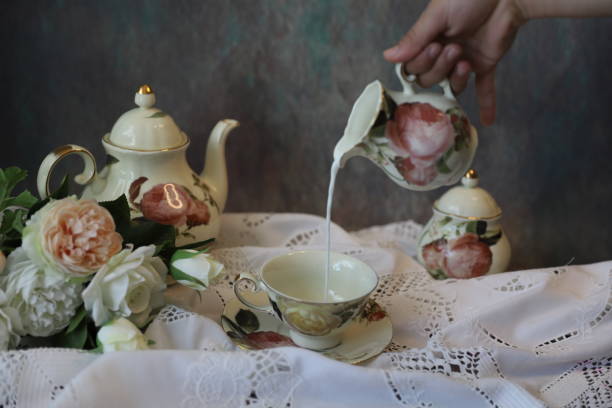 istock Tea service concept with vintage details 1307937450