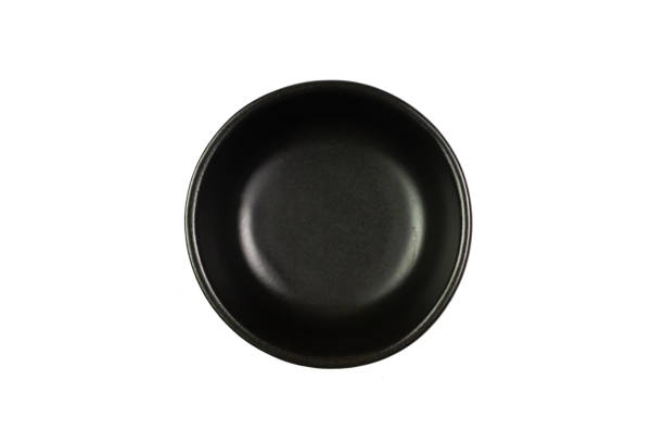 Small black bowl isolated on white background.