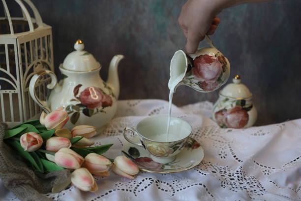 istock Tea service concept with vintage details 1307937482