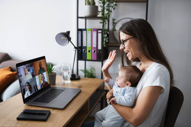 istock Mother and baby working together. 1307942880