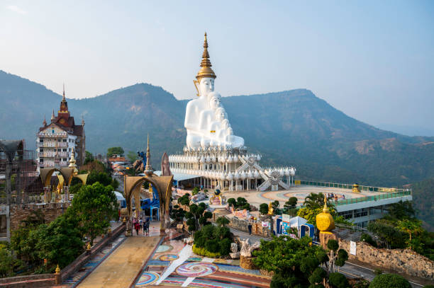 White Buddha statue , Wat Phra That Pha Son Kaew , Khao Kho District, Phetchabun Province, Thailand