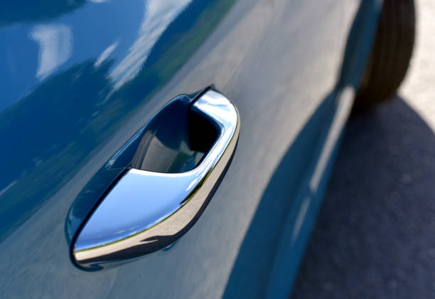 istock Handle on the passenger car door 1307945350