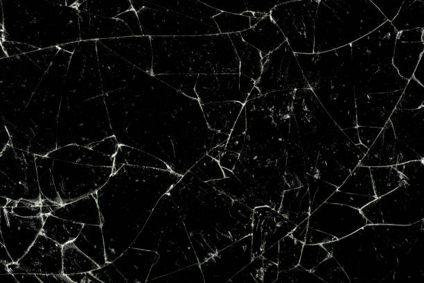 istock Texture broken glass with cracks. Abstract of cracked screen Smartphone from shock. 1307950486