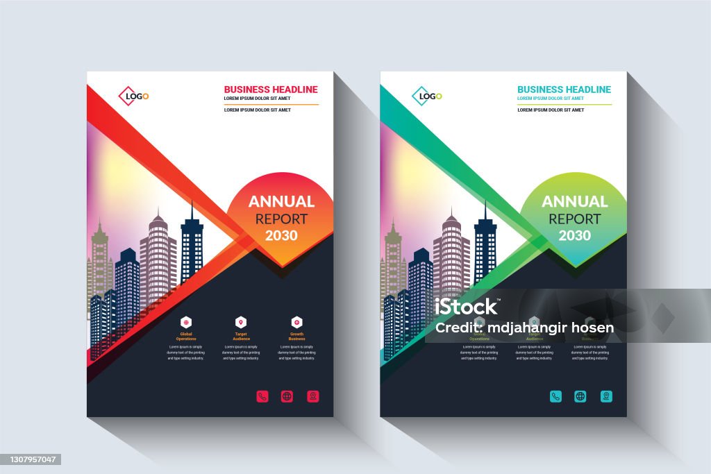 Annual Report Layout Design Professional Creative Modern Design Stock