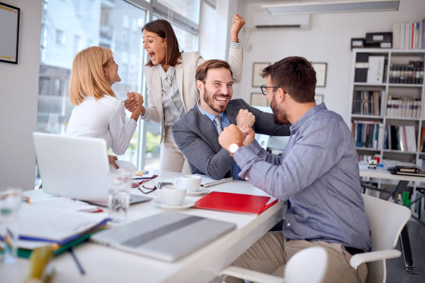 istock Young  success business team on meeting at office. 1307957877